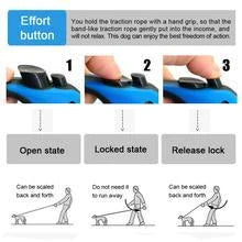 Automatic telescopic pet leash with one-handed braking and locking system, made of eco-friendly materials for safe and convenient pet walking