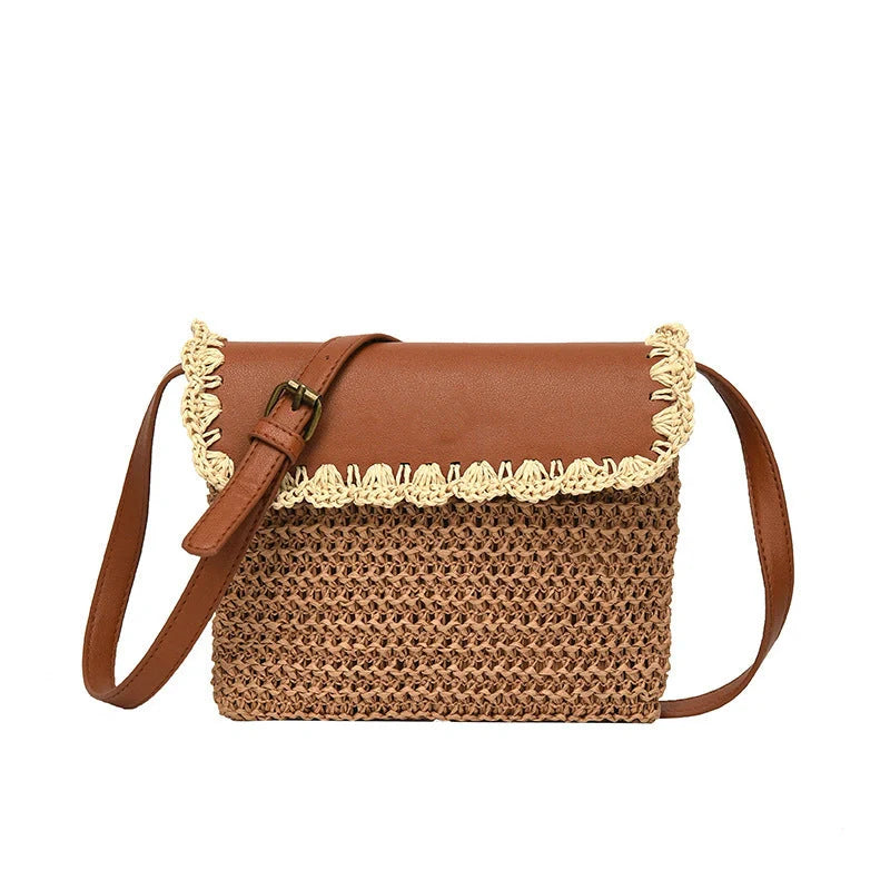 Women's straw western style crossbody bag in various colours
