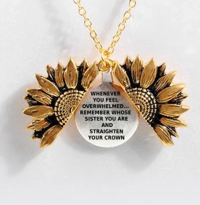 Elegant Sunflower Double-layer Lettering Necklace in various colours