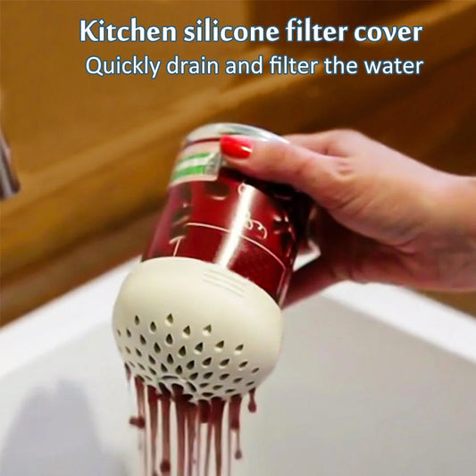 Silicone mini kitchen colander in white and green, perfect for filtering small items