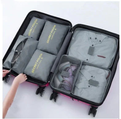 Premium waterproof nylon travel organizer set with mesh panels for easy visibility and organization