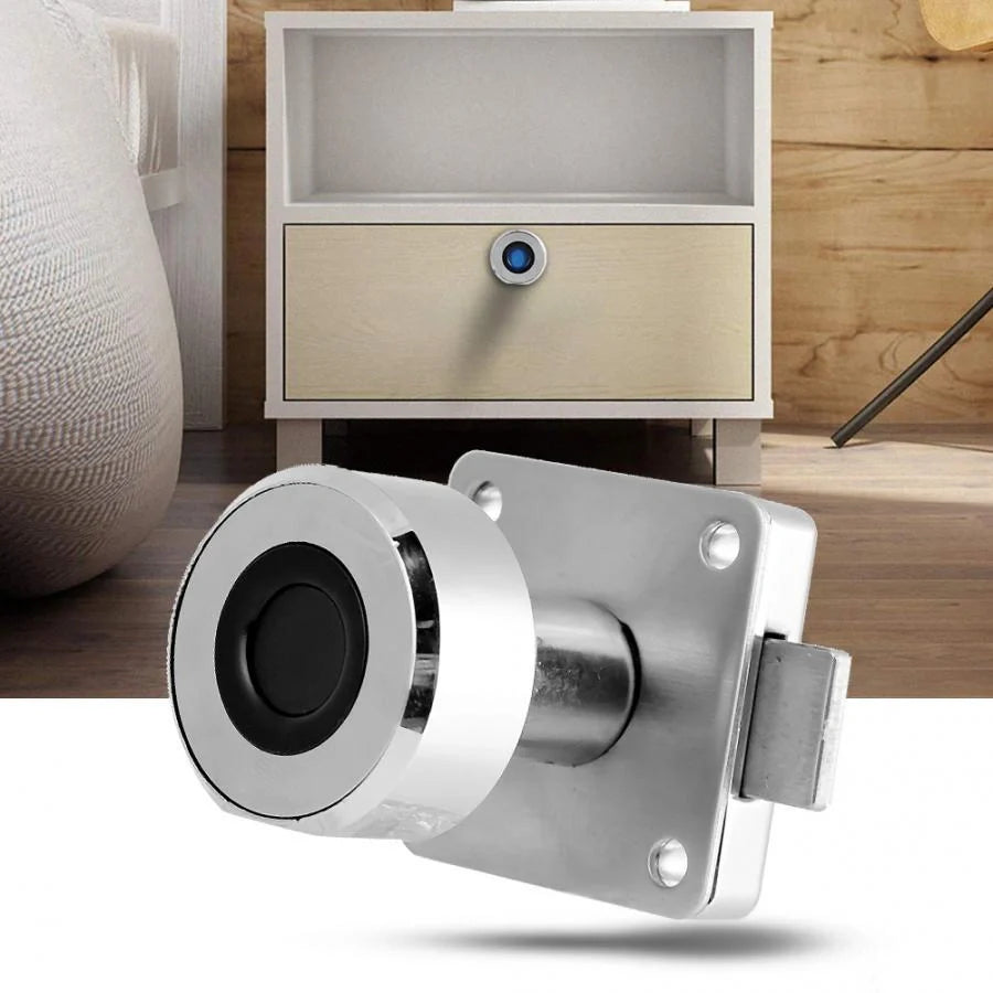 Stainless steel fingerprint drawer lock with USB charging capability