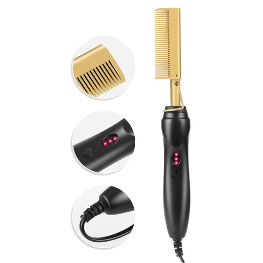 Ceramic curling iron with copper comb for salon-smooth, frizz-free styling