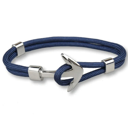 Anchor Bracelet featuring a nautical symbol on a cotton-linen rope