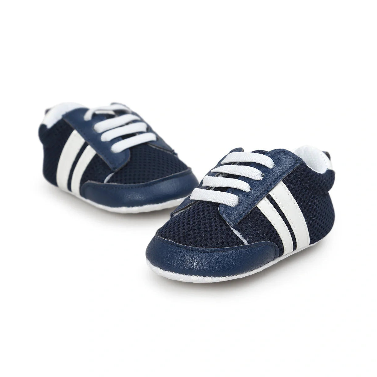 Soft PU leather non-slip baby moccasins for first walkers in brown