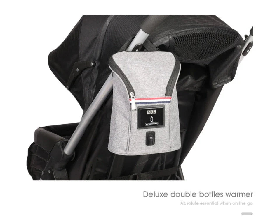 Premium car USB baby bottle warmer with Oxford cloth exterior and temperature display