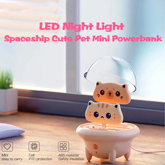 DuoXin Spaceship Cute Pet Portable Charger with cute cat design