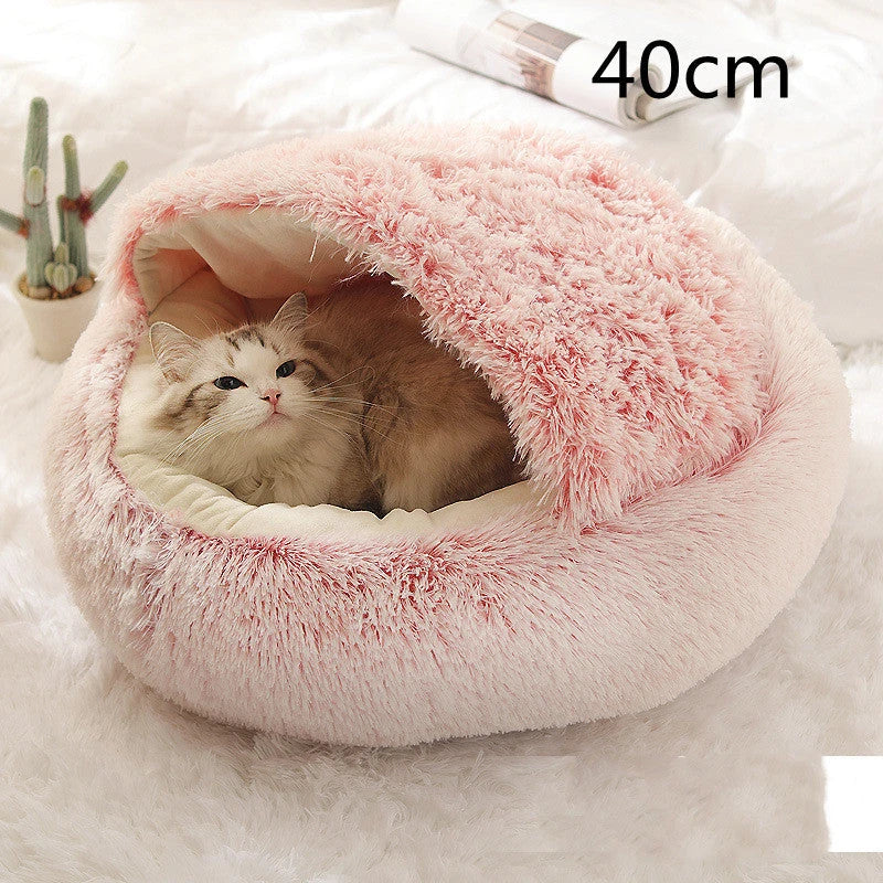 Cozy and comfortable 2-in-1 pet bed for cats and dogs, featuring plush, warm, and soft materials