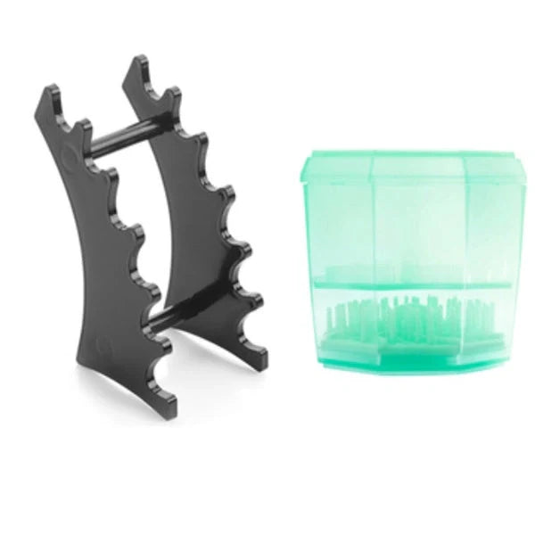 14-hole makeup brush holder in various colours for organising and drying brushes