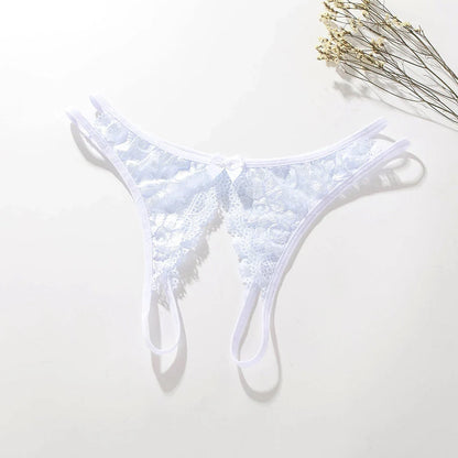 Elegant women's lace thong panties in various colours, offering comfort and style.