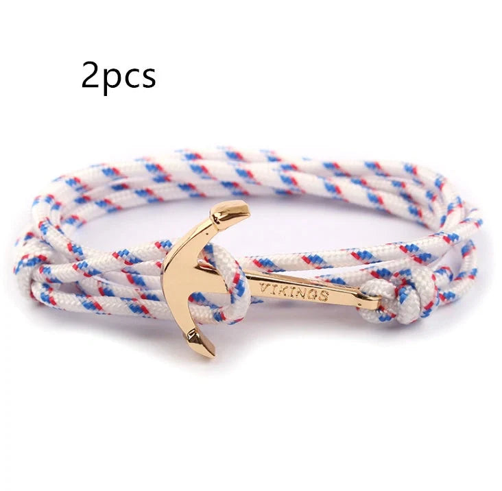 Anchor Bracelet featuring a nautical symbol on a cotton-linen rope