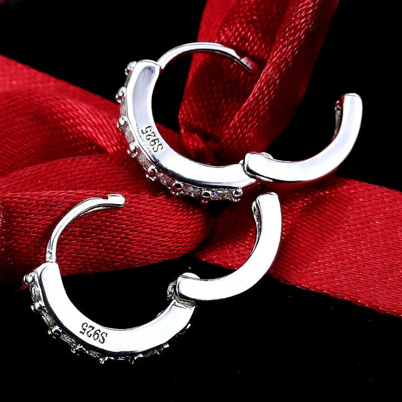 Elegant S925 Sterling Silver Diamond Earrings for Women showcasing timeless beauty and elegance.