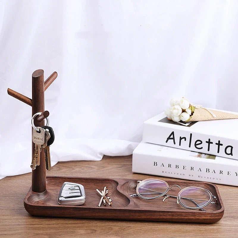 Solid wood watch storage tray with easy disassembly design
