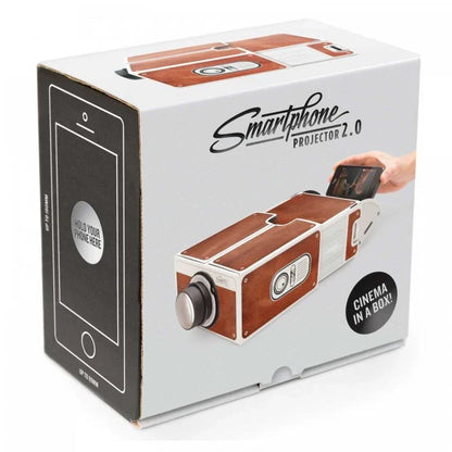 Compact cardboard phone projector for creating a miniature home cinema experience