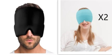 Soothing Ice Therapy Eye Mask for Headache and Migraine Relief, Flexible Gel Material, Adjustable Strap