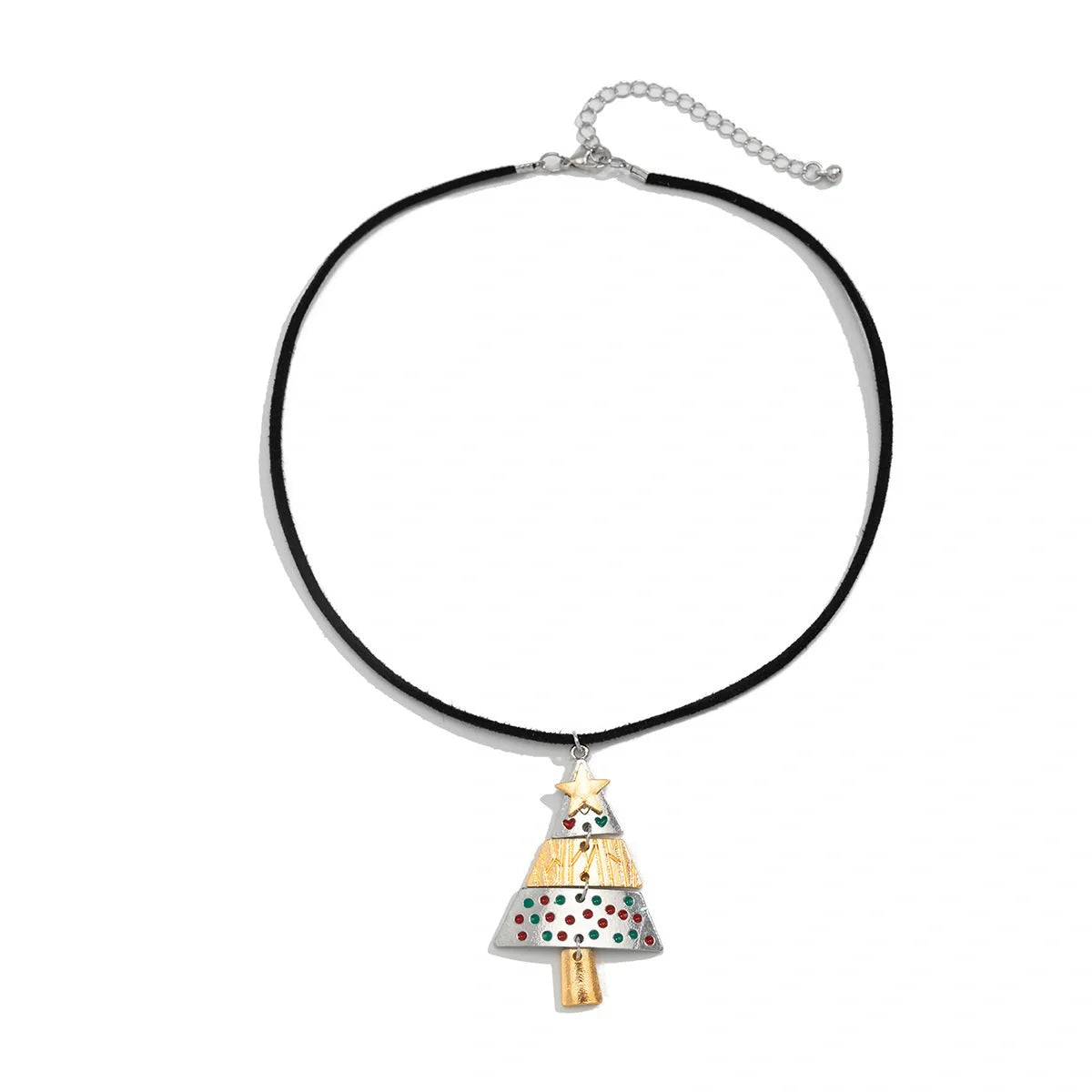 Christmas Tree Necklace and Earrings Set with unique star design