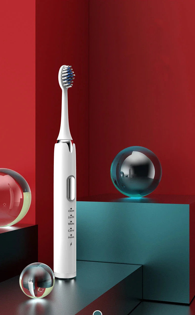 A sleek and modern sonic electric toothbrush with a waterproof, customisable design for superior oral hygiene.