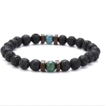 Stylish volcanic stone bracelet in various colors and designs for men