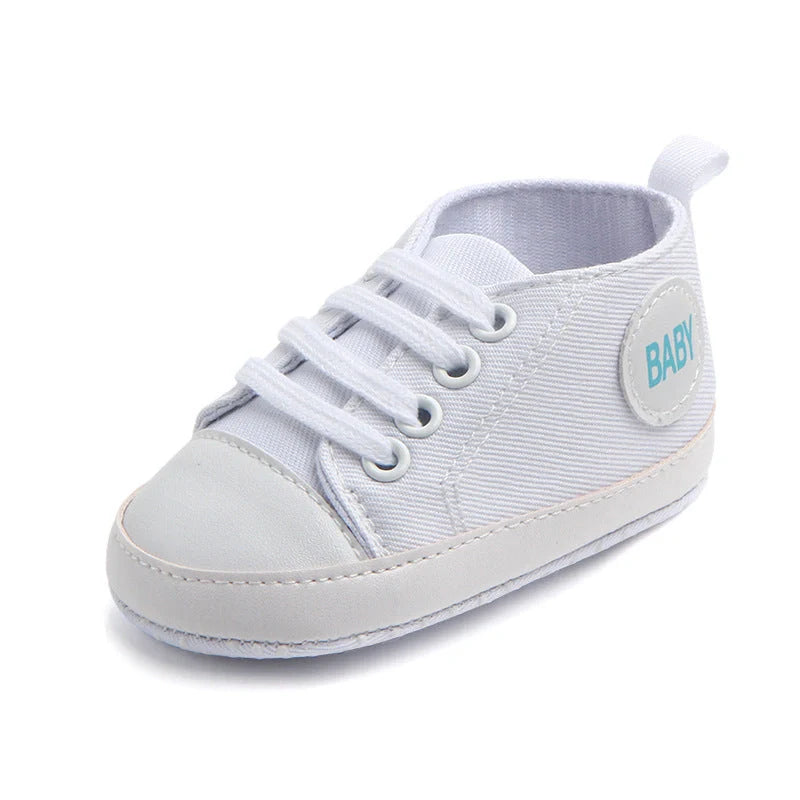 Classic canvas sports sneakers for babies with anti-slip soles in multiple colours