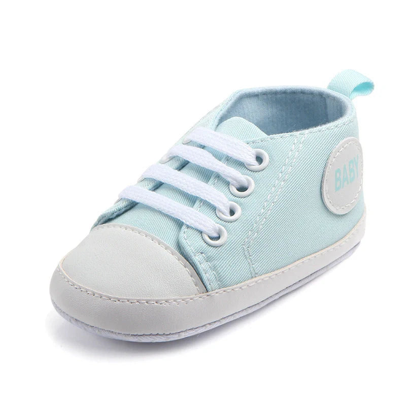 Classic canvas sports sneakers for babies with anti-slip soles in multiple colours