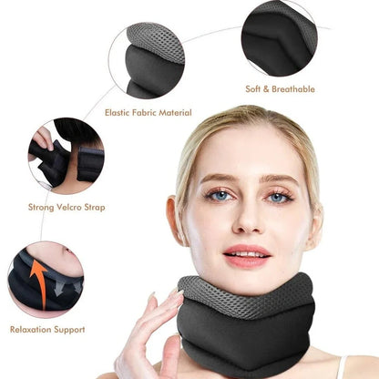 Adjustable foam cervical collar for neck pain relief and spinal support