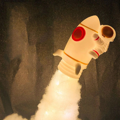 DIY LED Night Light USB Table Lamp with small rocket model
