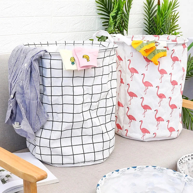 European-style cotton and linen dirty clothes basket in various designs