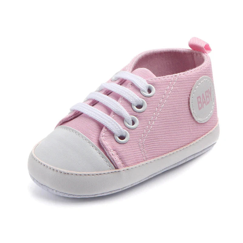 Classic canvas sports sneakers for babies with anti-slip soles in multiple colours