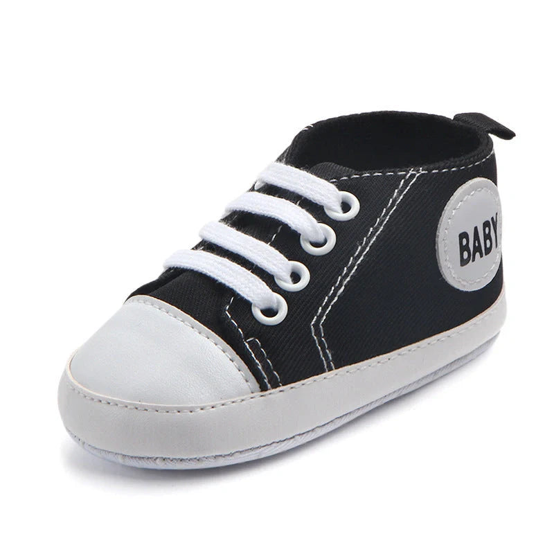 Classic canvas sports sneakers for babies with anti-slip soles in multiple colours