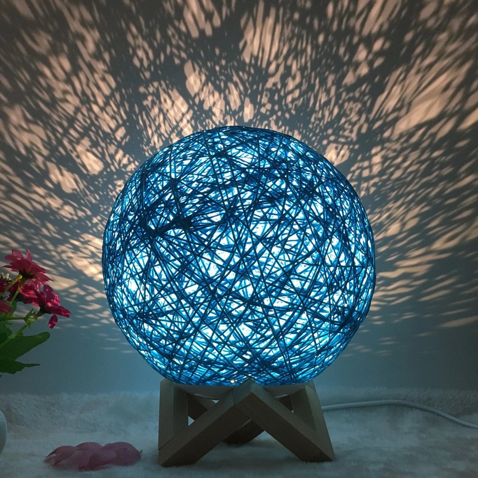 Creative Linen Table Lamp with LED Intelligent USB7 Colour RGB16 Remote Control