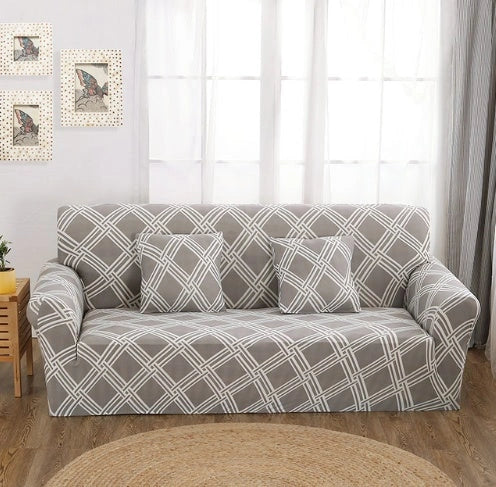 Elastic sofa cover in navy blue with high-density fabric protection