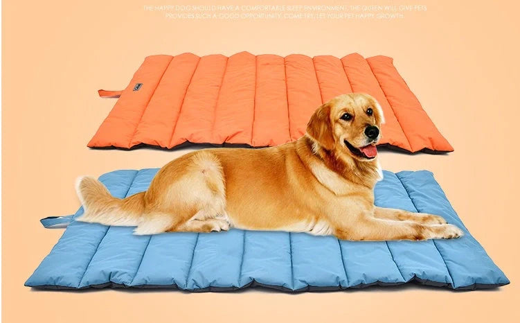 Waterproof and bite-resistant pet mat with portable handle in various colors