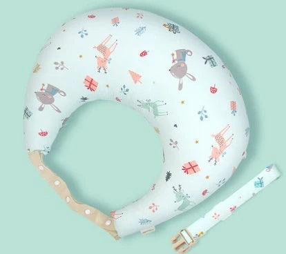 Multifunctional nursing pillow with adjustable cushion and washable cover in various colors
