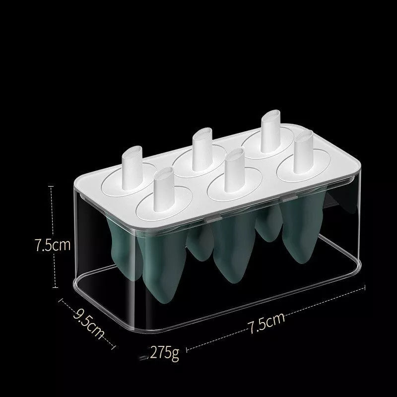 Summer Homemade Ice Cream Popsicle Box Silicone Cube Mold in green or yellow