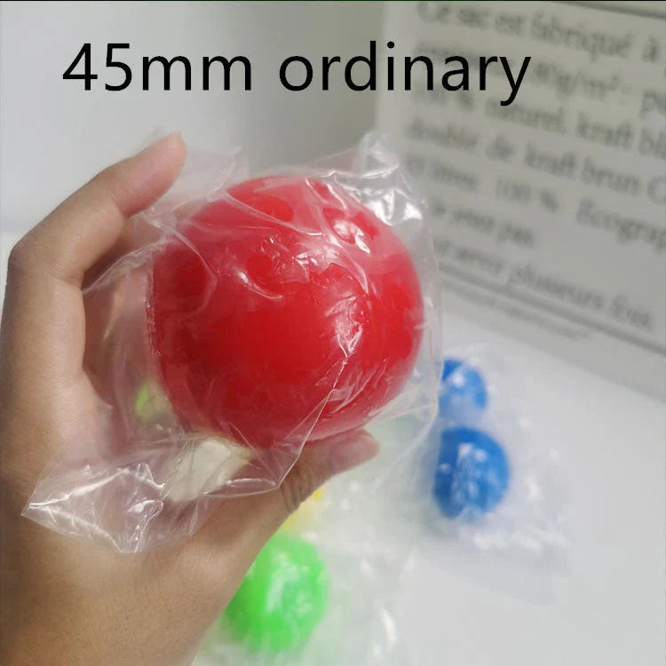 Premium Luminous Sticky Stress Relief Balls in various colors and sizes, with a glow-in-the-dark feature for a captivating and soothing relaxation experience.