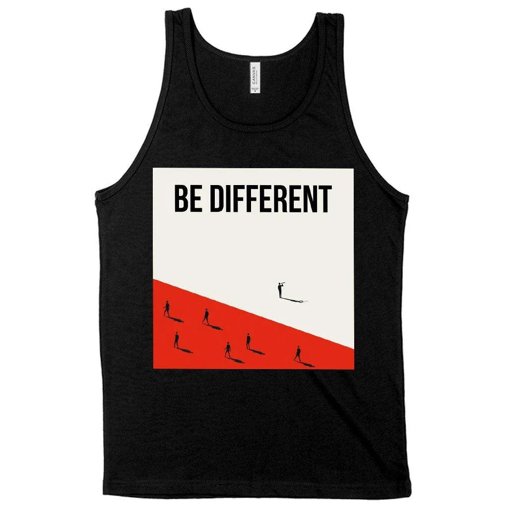Comfortable and stylish Be Different Tank in navy colour, featuring a rounded neckline and tailored side seams for a flattering fit.