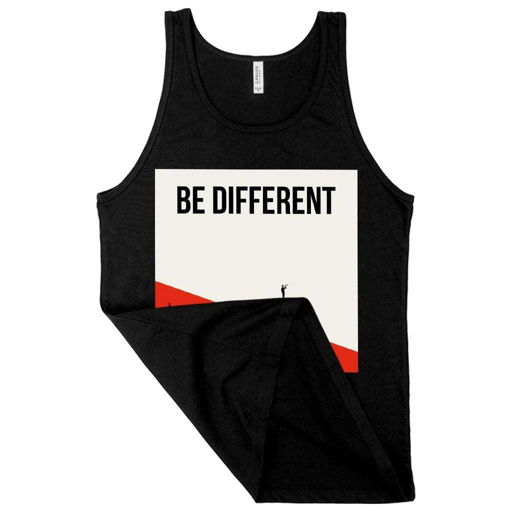 Comfortable and stylish Be Different Tank in navy colour, featuring a rounded neckline and tailored side seams for a flattering fit.