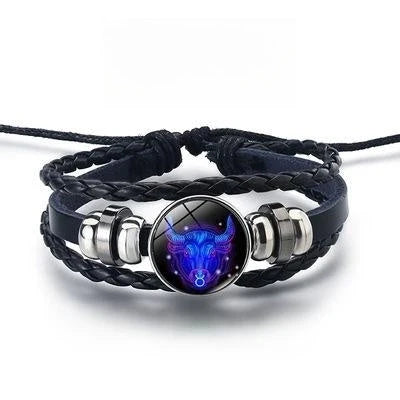 Glowing Zodiac Bracelet in punk style with luminous feature for night-time wear
