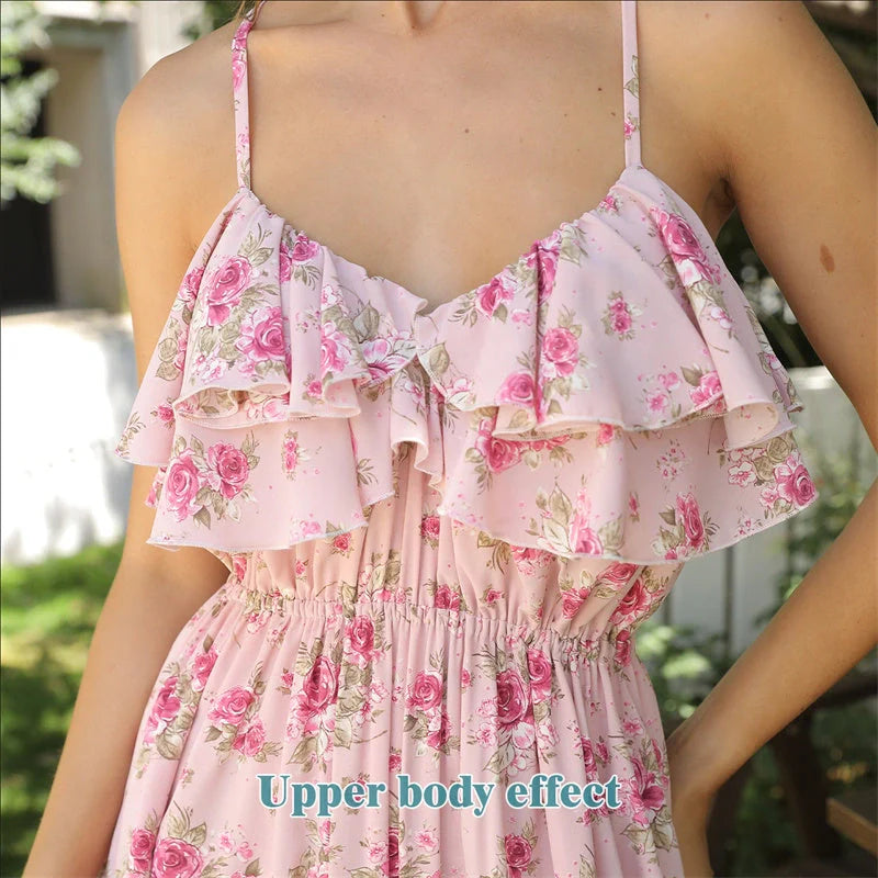 Women's simple printed polyester dress in white, available in sizes S to 4XL