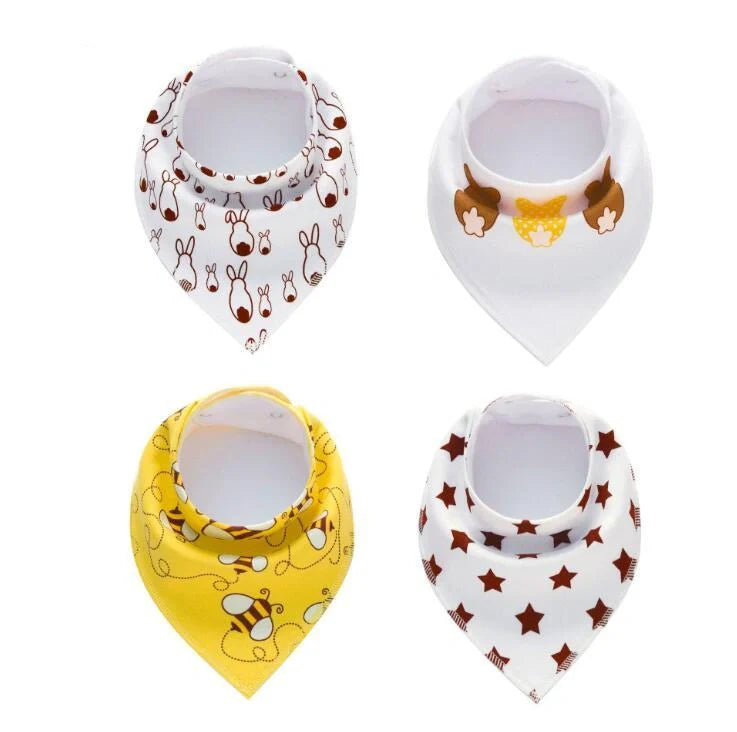Stylish baby bibs set with arrow, wave, and triangle prints, perfect for keeping your baby clean and fashionable.
