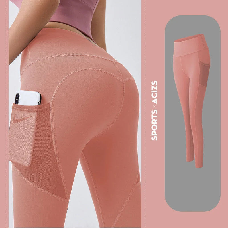 Women's yoga pants with pocket for gym and fitness in various colours