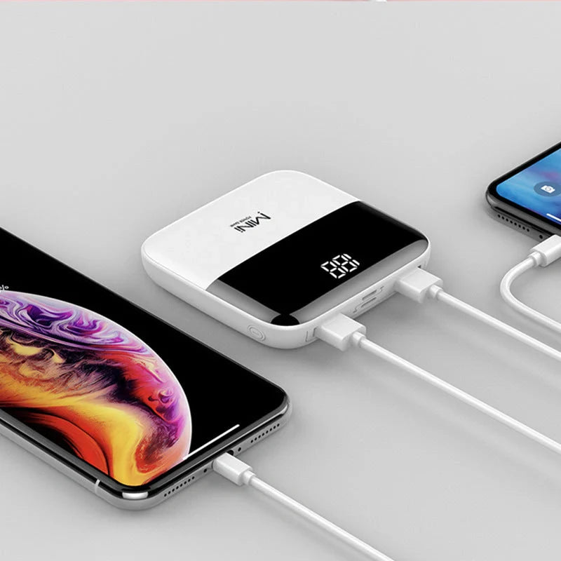 10000mAh Mini Power Bank in various colours with USB Type-C and Micro USB inputs