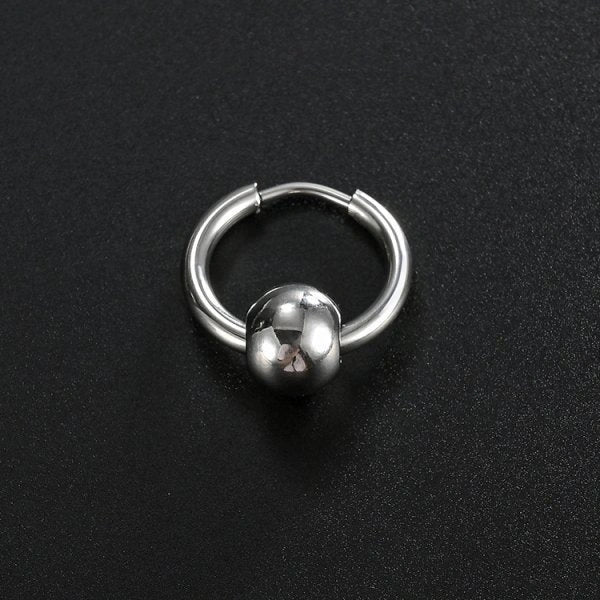 Stainless steel triangular hoop earrings in white, black, and gold options