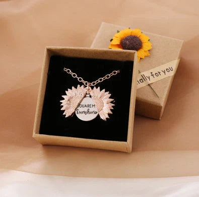 Radiant sunflower necklace with adjustable length and modern design