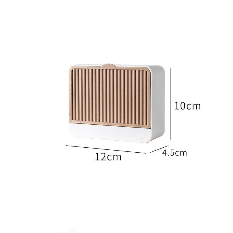 Wall-mounted bathroom storage organizer made of durable iron with compartments for storing bath essentials like sponges, soap, brushes, and towels