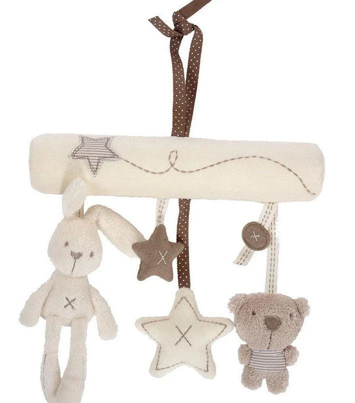 Soft, plush baby rattles in adorable rabbit and bear designs to soothe and entertain infants and toddlers