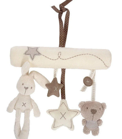Soft, plush baby rattles in adorable rabbit and bear designs to soothe and entertain infants and toddlers