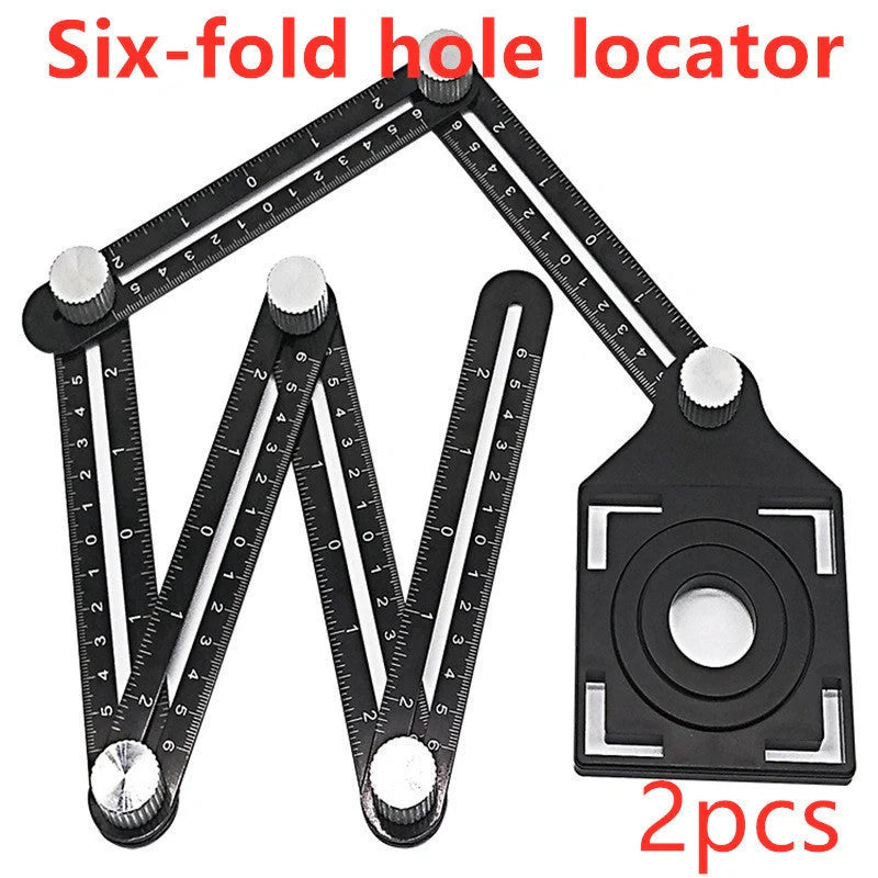 Aluminum alloy six-folding multi-angle measuring ruler for precise tile and lumber layouts