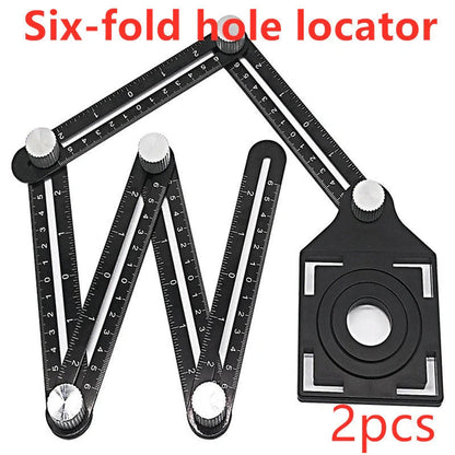 Aluminum alloy six-folding multi-angle measuring ruler for precise tile and lumber layouts