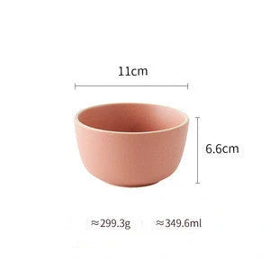 Pure Colour Matte Ceramic Plate Set with sesame point glaze in pink, grey, white, and blue